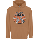 Old School Biker Bicycle Chopper Cycling Mens 80% Cotton Hoodie Caramel Latte