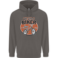 Old School Biker Bicycle Chopper Cycling Mens 80% Cotton Hoodie Charcoal