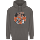Old School Biker Bicycle Chopper Cycling Mens 80% Cotton Hoodie Charcoal