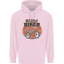 Old School Biker Bicycle Chopper Cycling Mens 80% Cotton Hoodie Light Pink