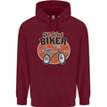 Old School Biker Bicycle Chopper Cycling Mens 80% Cotton Hoodie Maroon