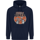 Old School Biker Bicycle Chopper Cycling Mens 80% Cotton Hoodie Navy Blue