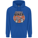 Old School Biker Bicycle Chopper Cycling Mens 80% Cotton Hoodie Royal Blue