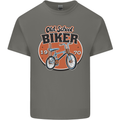 Old School Biker Bicycle Chopper Cycling Mens Cotton T-Shirt Tee Top Charcoal