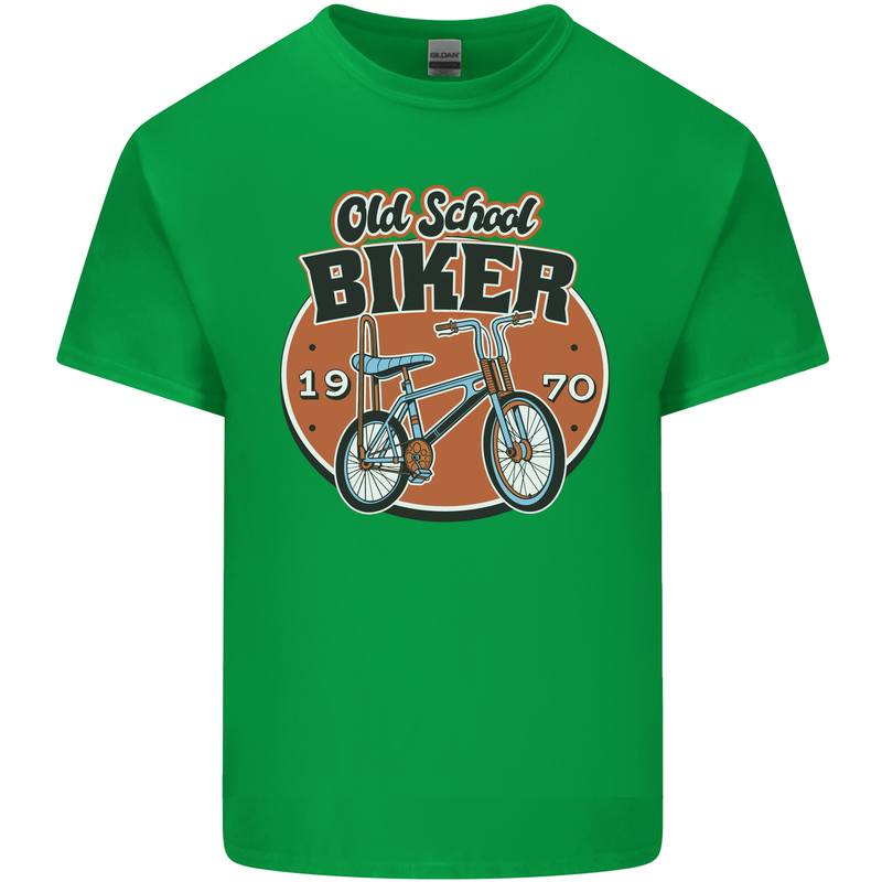 Old School Biker Bicycle Chopper Cycling Mens Cotton T-Shirt Tee Top Irish Green