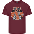 Old School Biker Bicycle Chopper Cycling Mens Cotton T-Shirt Tee Top Maroon