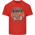 Old School Biker Bicycle Chopper Cycling Mens Cotton T-Shirt Tee Top Red