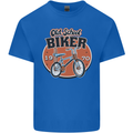Old School Biker Bicycle Chopper Cycling Mens Cotton T-Shirt Tee Top Royal Blue