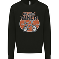 Old School Biker Bicycle Chopper Cycling Mens Sweatshirt Jumper Black