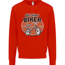 Old School Biker Bicycle Chopper Cycling Mens Sweatshirt Jumper Bright Red