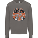 Old School Biker Bicycle Chopper Cycling Mens Sweatshirt Jumper Charcoal