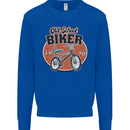 Old School Biker Bicycle Chopper Cycling Mens Sweatshirt Jumper Royal Blue