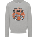 Old School Biker Bicycle Chopper Cycling Mens Sweatshirt Jumper Sports Grey