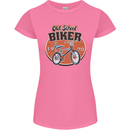 Old School Biker Bicycle Chopper Cycling Womens Petite Cut T-Shirt Azalea