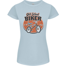 Old School Biker Bicycle Chopper Cycling Womens Petite Cut T-Shirt Light Blue