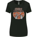 Old School Biker Bicycle Chopper Cycling Womens Wider Cut T-Shirt Black