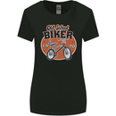 Old School Biker Bicycle Chopper Cycling Womens Wider Cut T-Shirt Black