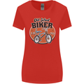 Old School Biker Bicycle Chopper Cycling Womens Wider Cut T-Shirt Red