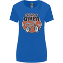 Old School Biker Bicycle Chopper Cycling Womens Wider Cut T-Shirt Royal Blue