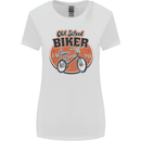 Old School Biker Bicycle Chopper Cycling Womens Wider Cut T-Shirt White