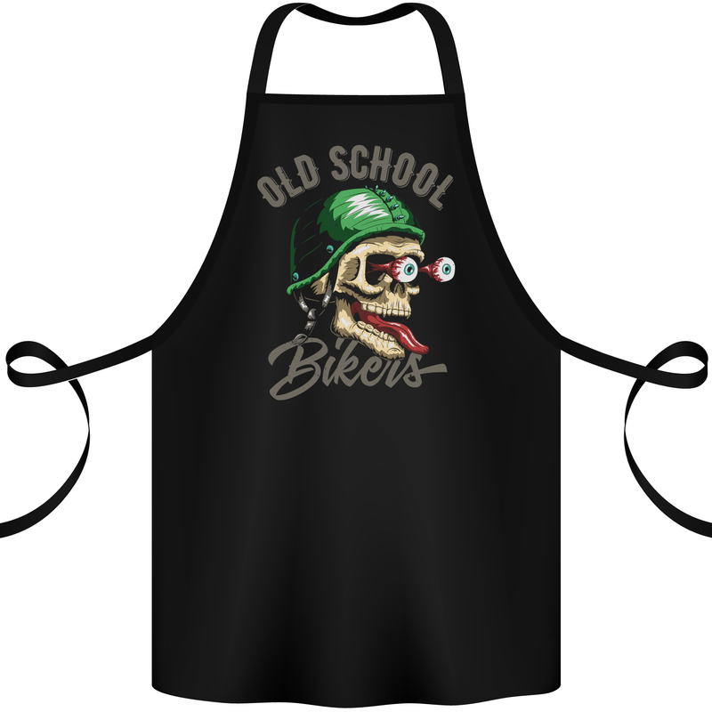 Old School Biker Motorcycle Motorbike Funny Cotton Apron 100% Organic Black
