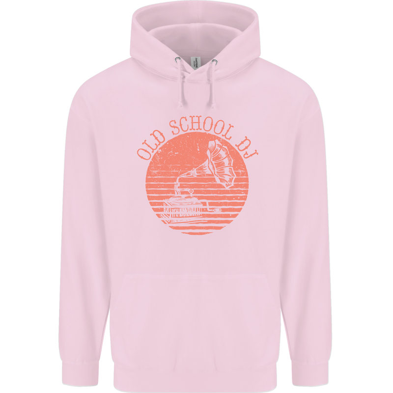 Old School DJ Gramaphone DJing Music Childrens Kids Hoodie Light Pink