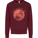Old School DJ Gramaphone DJing Music Kids Sweatshirt Jumper Maroon