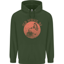 Old School DJ Gramaphone DJing Music Mens 80% Cotton Hoodie Forest Green