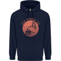 Old School DJ Gramaphone DJing Music Mens 80% Cotton Hoodie Navy Blue