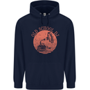Old School DJ Gramaphone DJing Music Mens 80% Cotton Hoodie Navy Blue