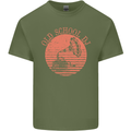 Old School DJ Gramaphone DJing Music Mens Cotton T-Shirt Tee Top Military Green