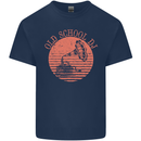 Old School DJ Gramaphone DJing Music Mens Cotton T-Shirt Tee Top Navy Blue