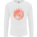 Old School DJ Gramaphone DJing Music Mens Long Sleeve T-Shirt White