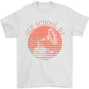 Old School DJ Gramaphone DJing Music Mens T-Shirt Cotton Gildan White