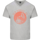 Old School DJ Gramaphone DJing Music Mens V-Neck Cotton T-Shirt Sports Grey