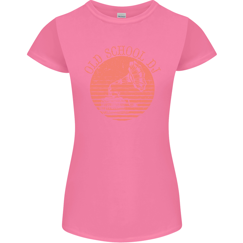 Old School DJ Gramaphone DJing Music Womens Petite Cut T-Shirt Azalea