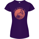 Old School DJ Gramaphone DJing Music Womens Petite Cut T-Shirt Purple