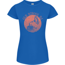 Old School DJ Gramaphone DJing Music Womens Petite Cut T-Shirt Royal Blue