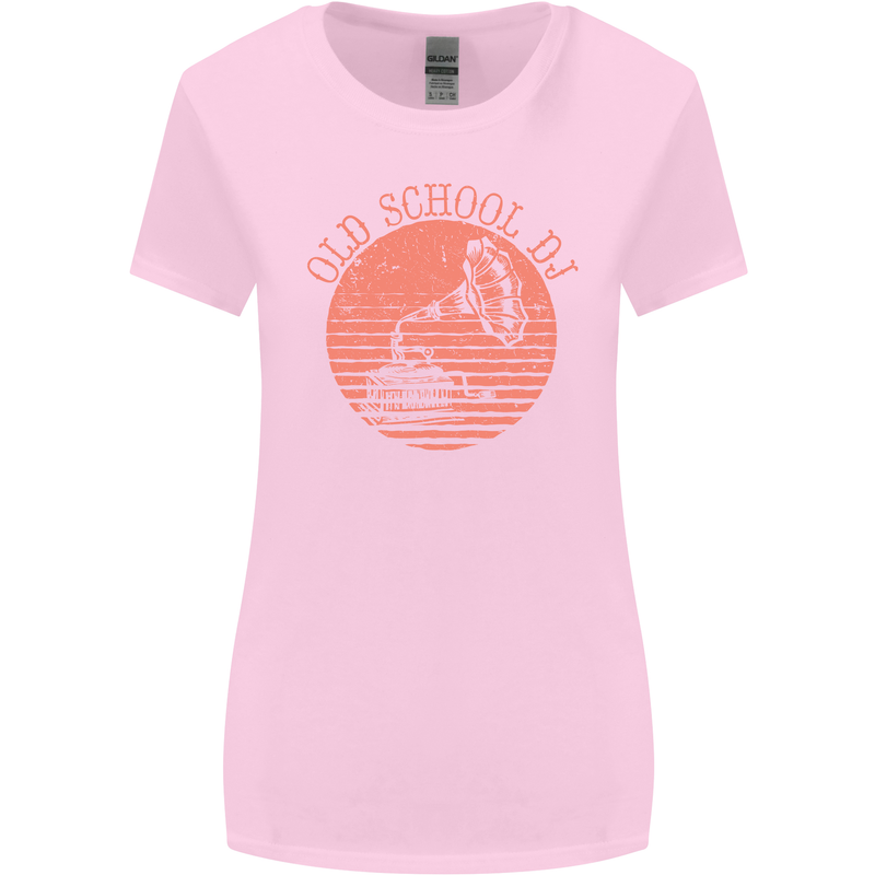 Old School DJ Gramaphone DJing Music Womens Wider Cut T-Shirt Light Pink