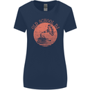 Old School DJ Gramaphone DJing Music Womens Wider Cut T-Shirt Navy Blue