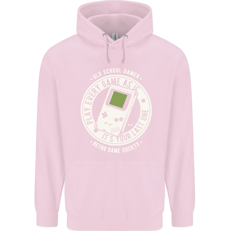 Old School Gamer Funny Gaming Childrens Kids Hoodie Light Pink