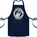 Old School Gamer Funny Gaming Cotton Apron 100% Organic Navy Blue
