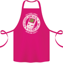Old School Gamer Funny Gaming Cotton Apron 100% Organic Pink
