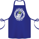 Old School Gamer Funny Gaming Cotton Apron 100% Organic Royal Blue