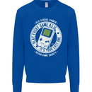 Old School Gamer Funny Gaming Kids Sweatshirt Jumper Royal Blue