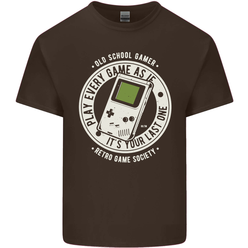 Old School Gamer Funny Gaming Kids T-Shirt Childrens Chocolate