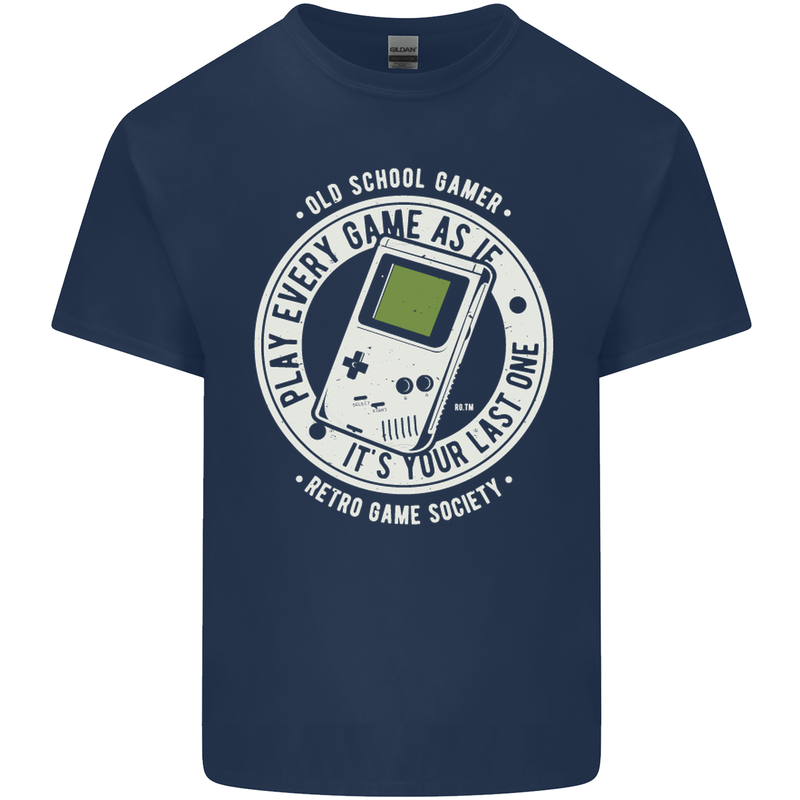 Old School Gamer Funny Gaming Kids T-Shirt Childrens Navy Blue