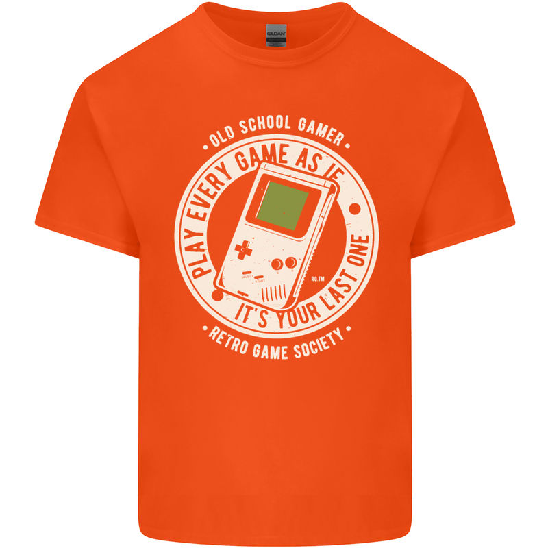 Old School Gamer Funny Gaming Kids T-Shirt Childrens Orange