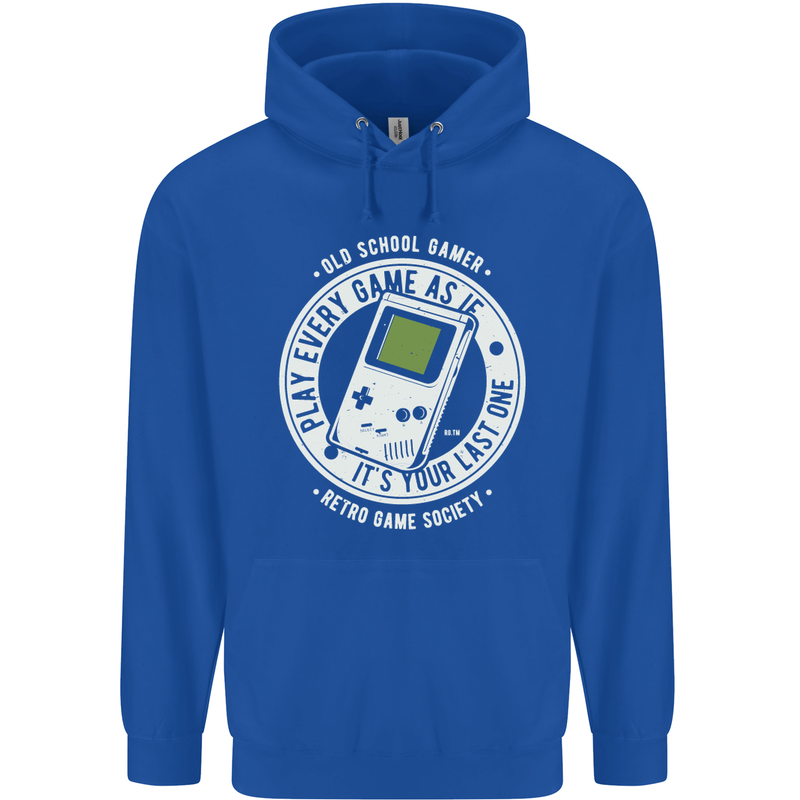 Old School Gamer Funny Gaming Mens 80% Cotton Hoodie Royal Blue