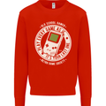 Old School Gamer Funny Gaming Mens Sweatshirt Jumper Bright Red